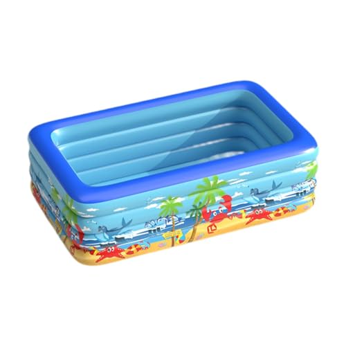 Milageto Aufblasbarer Pool für Kinder und Erwachsene, Planschbecken für Kinder, tragbar, verdicktes aufblasbares Schwimmbecken, Kinderbecken für den Rasen im, 210x150x70cm von Milageto