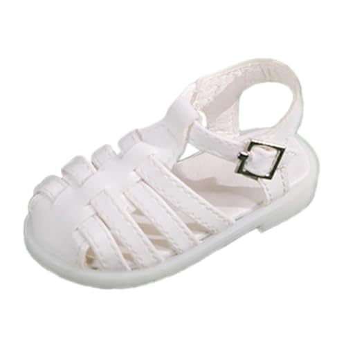 Milageto BJD Doll Beach Sandalen Flache Schuhe, tun Sie vor, Sommerschuhe Spielen, geschlossene Zehensandalen für 1/4 Doll Action Figur, Weiß von Milageto