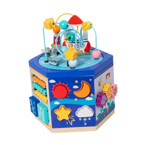 Milageto Baby Busy Cube Montessori Spielzeug Farbe Form Sensorische Entwicklung Feinmotorik Sensorisches Busy Board für Geschenke 18-36 Monate von Milageto