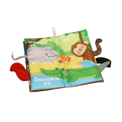 Milageto Baby-Früherziehungsbuch, Babybuch mit Geräuschen, Intelligenzspielzeug aus Papier, Stofftier und Gefühl für kleine Weihnachtsstrumpffüller, Englisch von Milageto