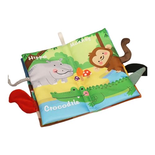 Milageto Baby-Früherziehungsbuch, Babybuch mit Geräuschen, Intelligenzspielzeug aus Papier, Stofftier und Gefühl für kleine Weihnachtsstrumpffüller, Zweisprachig von Milageto