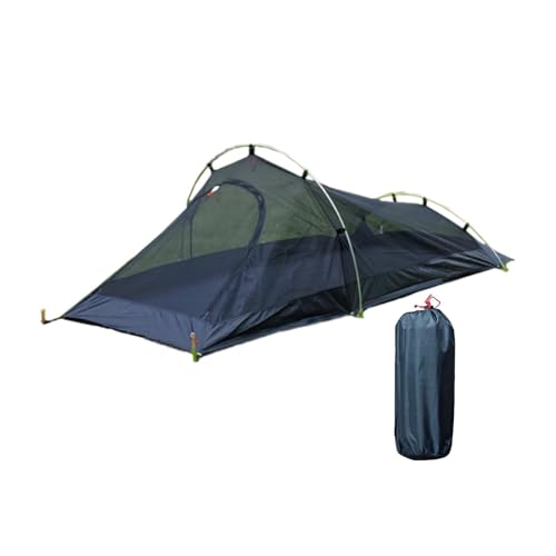Milageto Campingnetz, Bett, zusammenklappbares Netz, tragbar, für Einzelpersonen, zusammenklappbares Zelt, Außennetz für Campingausflüge, Angeln, von Milageto