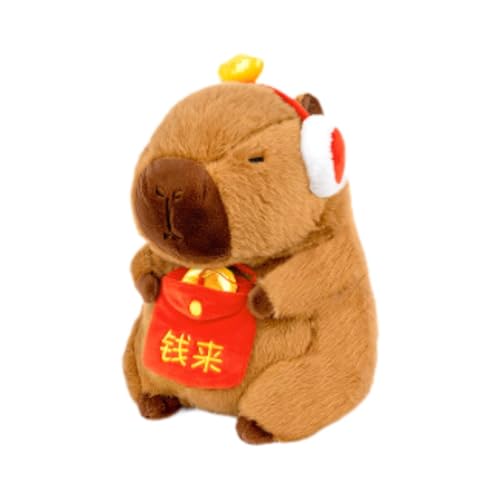 Milageto Capybara, gefülltes Plüschtier, weich, wünscht Ihnen, Zuhause, Ornament, Neujahr, Dekor für Bett, Sofa, Kinder, Hong Bao von Milageto