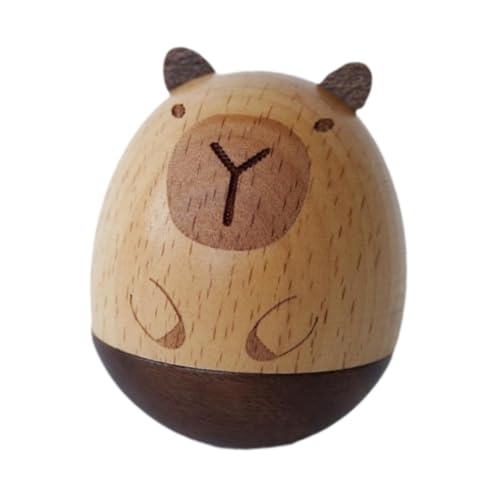 Milageto Capybara-Tumbler-Spielzeug, Wackelspielzeug, selbstaufrichtende Puppe, Capybara-Figuren, süßes kleines Schreibtischspielzeug aus Holz für den von Milageto