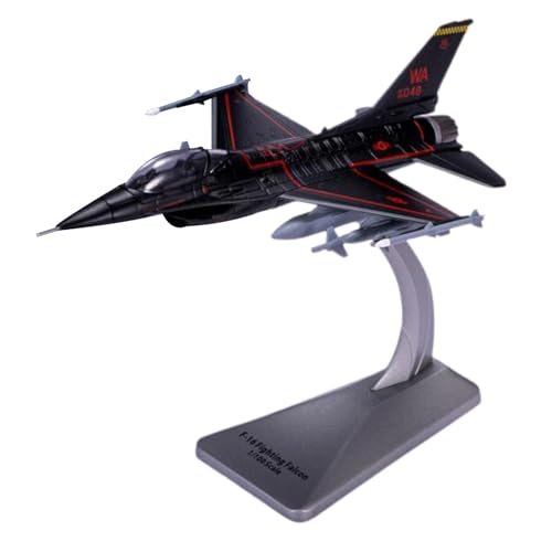 Milageto F16D-Flugzeugmodell im Maßstab 1/100, Kampfflugzeugmodell, Kampfflugzeugmodell F16D-Kampfflugzeugmodell für Tischregal, Desktop-Geschenk, von Milageto