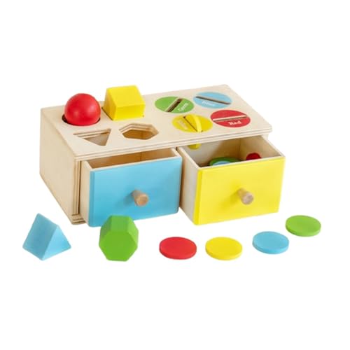 Milageto Farbform Sortierbox Matching Game Form Farberkennung Sensorisches Spielzeugform Sortierer Frühschulspielzeug für 12-18 Monate von Milageto