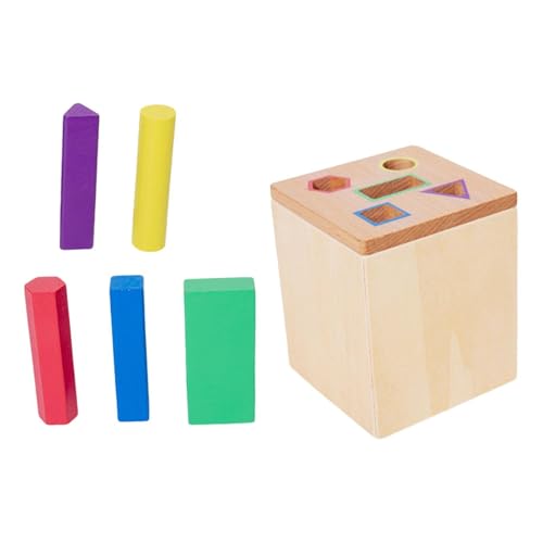 Milageto Farbsortierspielzeug aus Holz, Holzkistenspielzeug für Babys, Farbsortierbrett für 1–3-Jährige, 12–18 Monate, Form von Milageto