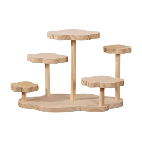 Milageto Holz-Displayständer, Display-Riser, Ständer, Organizer, Action-Figur, Spielzeug, Puppen-Display-Riser, Trittleiter-Rack für Partys, Büro von Milageto