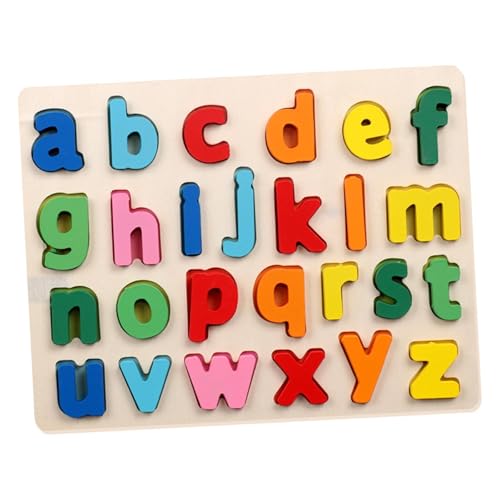 Milageto Holzspielzeug ab 3 4 5 6 7 8 Jahren Kinder, Buchstaben-Lernspiele Kinder Stifte-Puzzle Spielzeug Montessori Sortierspielzeug für Vorschule Junge Mädchen, Kleinbuchstabe von Milageto