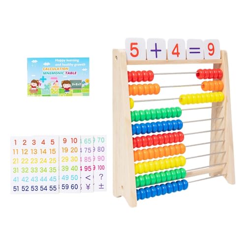 Milageto Holzabakus für Kinder Mathematik Counting Rack Nummer Zählen Vorschule Lernspielzeug Mathematik Spiel für 3 4 5 Jahre alte Geschenk Kleinkinder von Milageto