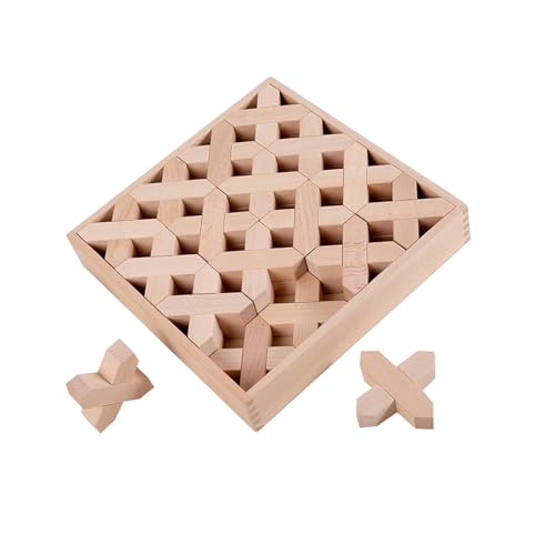 Milageto Holzbausteine, Puzzlespielzeug, Glatte Oberfläche, sensorisches Frühlernspielzeug zum Stapeln und Balancieren für Kleinkinder, Kinder, Stil b von Milageto