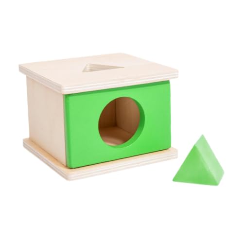 Milageto Holzobjekt Beständigkeit Box Holz Blockbox Sensorisches Spielzeug Bildungsspielzeug Kinder Farberkennungsblöcke für Kinder Kind, GrÜn von Milageto