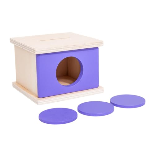 Milageto Holzobjekt Beständigkeit Box Holz Blockbox Sensorisches Spielzeug Bildungsspielzeug Kinder Farberkennungsblöcke für Kinder Kind, Lila von Milageto