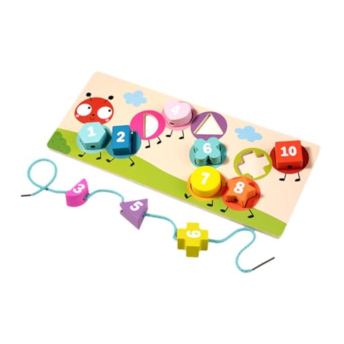 Milageto Holzpuzzle Spielzeug von 3 4 5 6 7 8 Jahren Kinder, Montessori Brief Lernspiele Spielzeug, pädagogische Sortierspielzeug Geschenk für Vorschule Junge Mädchen, Geometrie von Milageto