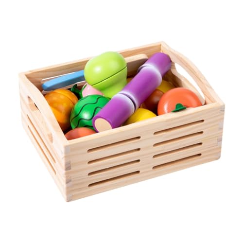 Milageto Holzspiel-Lebensmittelschneideset, Spielset für 18 Monate, 2 3 4 Jahre alte Jungen und Mädchen, klassisches Spiel, frühes Lernen, pädagogisches Milageto Holzspiel-Lebensmittelschneideset, Spielset für 18 Monate, 2 3 4 Jahre alte Jungen und Mädchen, klassisches Spiel, frühes Lernen, pädagogisches von Milageto
