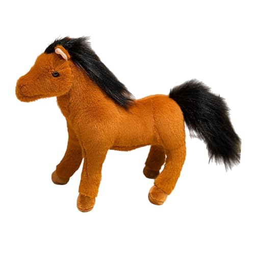 Milageto Horse Doll werfen Kissen kreative süße Kinderzimmer Dekor Stofftier Huggable für Kinder Erwachsene Frauen Festival Geschenk, L Brown von Milageto