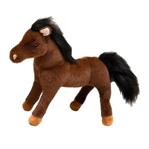 Milageto Horse Doll werfen Kissen kreative süße Kinderzimmer Dekor Stofftier Huggable für Kinder Erwachsene Frauen Festival Geschenk, L Coffee von Milageto