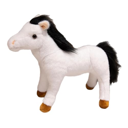 Milageto Horse Doll werfen Kissen kreative süße Kinderzimmer Dekor Stofftier Huggable für Kinder Erwachsene Frauen Festival Geschenk, L White von Milageto