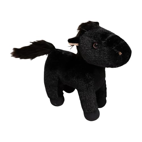 Milageto Horse Doll werfen Kissen kreative süße Kinderzimmer Dekor Stofftier Huggable für Kinder Erwachsene Frauen Festival Geschenk, S Black von Milageto