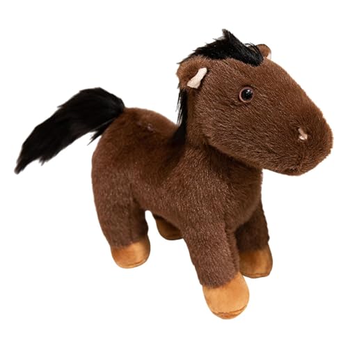 Milageto Horse Doll werfen Kissen kreative süße Kinderzimmer Dekor Stofftier Huggable für Kinder Erwachsene Frauen Festival Geschenk, S Coffee von Milageto