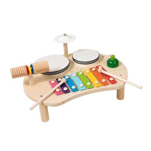 Milageto Instrumenten-Spielzeugset, Musikinstrument aus Holz, frühes Lernen, Musikspielzeug, Kinder, Schlagzeug, Musikspielzeug für Zuhause von Milageto