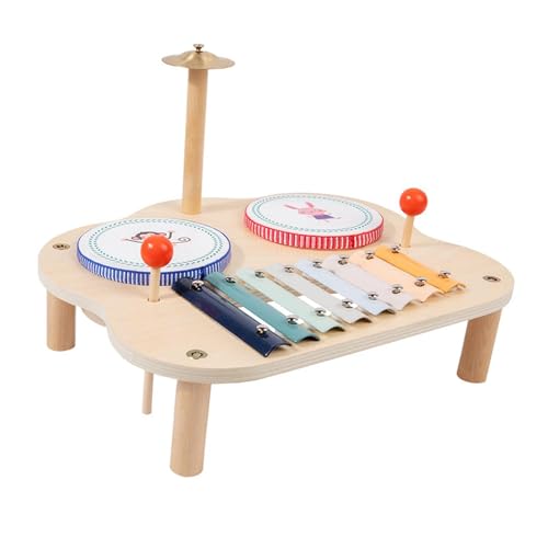 Milageto Instrumentenspielzeug-Set, Musiktisch, frühes pädagogisches Lernspielzeug, Musikinstrument, Kinder-Schlagzeug-Kits für Zuhause, Jungen und Mädchen, von Milageto