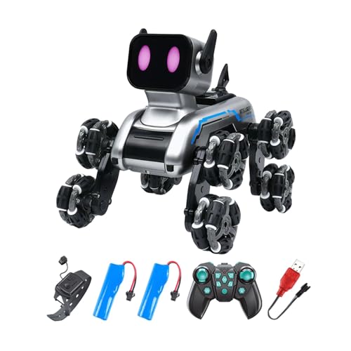 Milageto Intelligenter Ferngesteuerter Roboterhund, wiederaufladbares Stunting-Hundespielzeug, lustiges Lernspielzeug für Kinder, Roboterspielzeug, Doppelte Kraft von Milageto