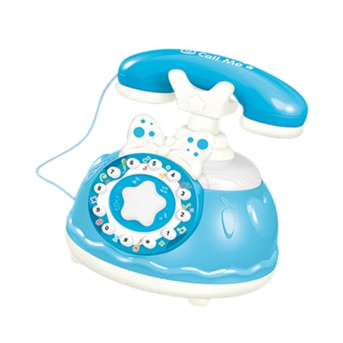 Milageto Interaktives Babytelefon, Babytelefon-Spielzeug, Rollenspiel, Kinderspielzeug-Geschenk, pädagogisches Baby-Musikspielzeug, Prinzessinnen-Telefon für, Blau von Milageto