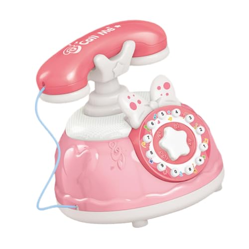 Milageto Interaktives Babytelefon, Babytelefon-Spielzeug, Rollenspiel, Kinderspielzeug-Geschenk, pädagogisches Baby-Musikspielzeug, Prinzessinnen-Telefon für, Rosa von Milageto