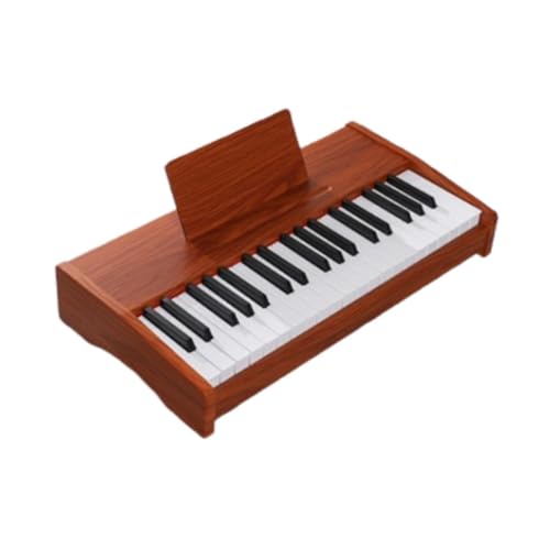 Milageto Kids Piano Keyboard Geschenk, 37 Tasten Holzbabygeschenk, Mini Multifunktional Digital Klavier für Kinder, Instrumentenspielzeug für Jungen Mädchen, Braun von Milageto