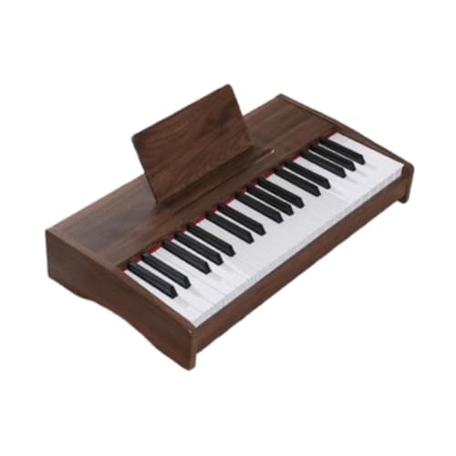 Milageto Kids Piano Keyboard Geschenk, 37 Tasten Holzbabygeschenk, Mini Multifunktional Digital Klavier für Kinder, Instrumentenspielzeug für Jungen Mädchen, Dunkelbraun von Milageto