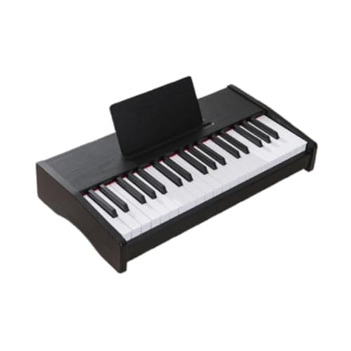 Milageto Kids Piano Keyboard Geschenk, 37 Tasten Holzbabygeschenk, Mini Multifunktional Digital Klavier für Kinder, Instrumentenspielzeug für Jungen Mädchen, Schwarz von Milageto