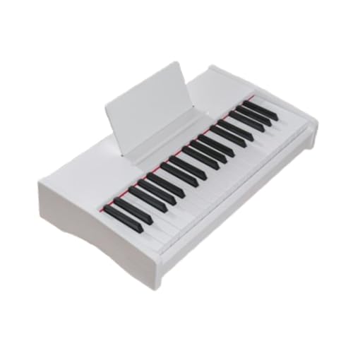 Milageto Kids Piano Keyboard Geschenk, 37 Tasten Holzbabygeschenk, Mini Multifunktional Digital Klavier für Kinder, Instrumentenspielzeug für Jungen Mädchen, Weiß von Milageto