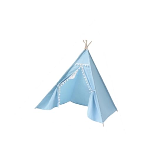 Milageto Kinder-Tipi-Zelt, waschbar, für Mädchen und Jungen, Baumwollleinen, Innenzelt, Spielzelt für Party, Schlafzimmer, Leseecke, Hinterhof, Blau von Milageto