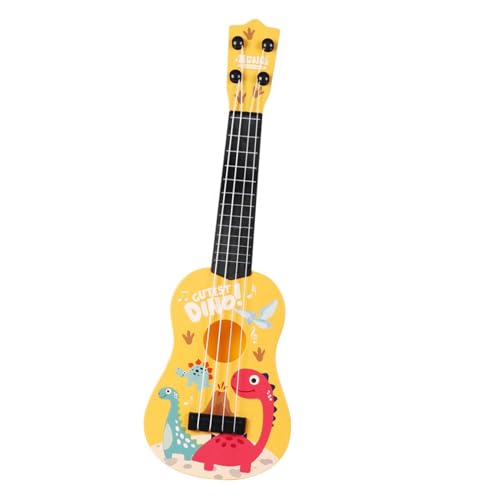 Milageto Kleine Ukulele Kinder Gitarre Musikspielzeug mit 4 Saiten Montessori Musikspielzeug Musikpädagogisches Spielzeug für Kinder Anfänger , Gelb von Milageto