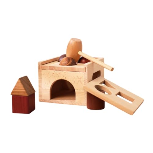 Milageto Klopfspielzeug aus Holz, Schlag- und Schlagspielzeug, und Ball-Fallspielzeug, Montessori-Spielzeug für Kinder, Mädchen, Jungen, Kleinkinder von Milageto