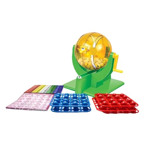 Milageto Lucky Number Picking Machine Mini Lottery Bälle Maschine mit Lotterie Zahlen Bälle Bingo -Spiel Set, Doppelfarbbälle von Milageto