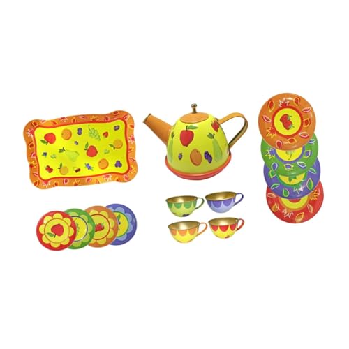 Milageto Mädchen Kleines Teeservice Spielzeug Nachmittagstee Spielset Simulation Rollenspiel Teekanne Tasse Set Rollenspiel Spielzeug für Geburtstagsgeschenk, Gelb von Milageto