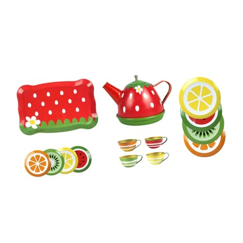 Milageto Mädchen Kleines Teeservice Spielzeug Nachmittagstee Spielset Simulation Rollenspiel Teekanne Tasse Set Rollenspiel Spielzeug für Geburtstagsgeschenk, Rot von Milageto