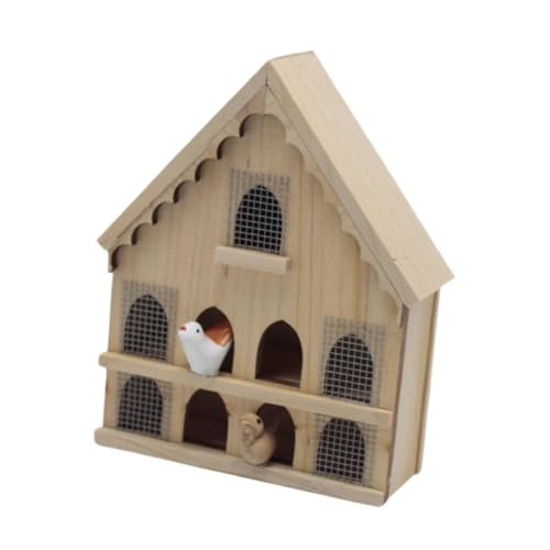 Milageto Maßstab 1:12 Puppenhaus Vogelhaus Modell Kinder Geschenk Lebensszene Outdoor DIY Modell Miniatur Vogelkäfig Miniatur Landschaft von Milageto