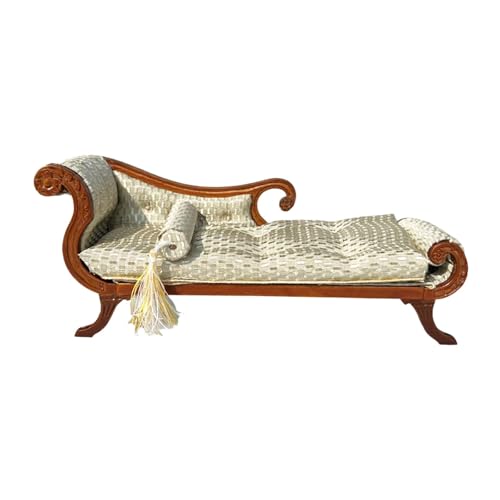 Milageto Miniatur-Sofa, Miniatur-Möbel, Zimmer-Dekoration, DIY-Zubehör, Holz-Schlafsofa für 1:12 Miniatur-Puppenhaus-Rollenspiele, Braun von Milageto