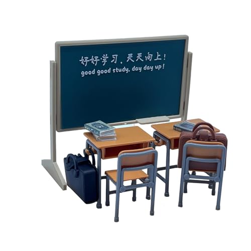 Milageto Miniatur-Tafel, Tisch und Stuhl, Modell, Rollenspiel, Spielzeug, Zubehör im Maßstab 1:12, Simulation, Puppenhausmöbel Milageto Miniatur-Tafel, Tisch und Stuhl, Modell, Rollenspiel, Spielzeug, Zubehör im Maßstab 1:12, Simulation, Puppenhausmöbel von Milageto