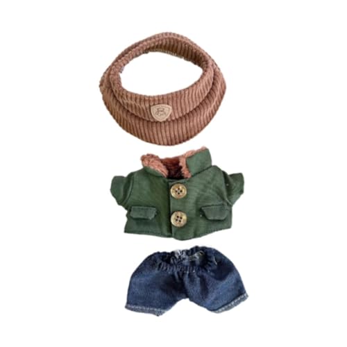 Milageto Modepuppen-Kleidungszubehör, Miniatur-Kostüm-Outfits für 15–17 cm große Jungenpuppen, Kindergeschenke, Mantel Hose Hut von Milageto