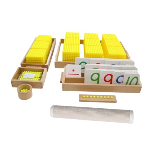 Milageto Montessori-Mathematik-Spielzeug, Mathematik-Lehrmittel, Dezimalsystem, manipulative Zählperlen für Kinder ab 3 Jahren, Geschenke für Kinder, mit Teppich von Milageto
