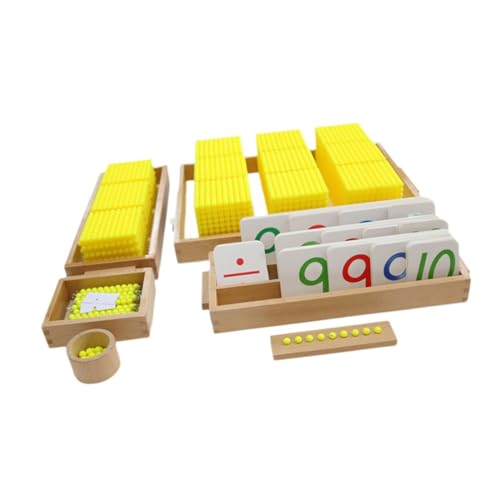 Milageto Montessori-Mathematik-Spielzeug, Mathematik-Lehrmittel, Dezimalsystem, manipulative Zählperlen für Kinder ab 3 Jahren, Geschenke für Kinder, ohne Teppich von Milageto