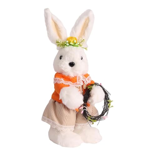 Milageto Osterhasen-Puppe, Simulation Hasenfigur, Foto-Requisite, Osterdekoration, Cartoon-Ostern-Stofftierpuppe für Büro und Küche, 12cmx9cmx26cm von Milageto