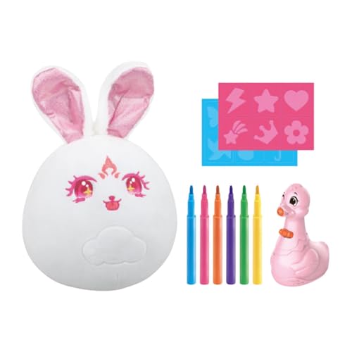 Milageto Plüschspielzeugmalerei Kits Kinder Zimmer Dekor Gemälde Doodle DIY Plüsch Doll Stofftier für Kinder Jungen Mädchen Erwachsene Geschenke, Kaninchen von Milageto