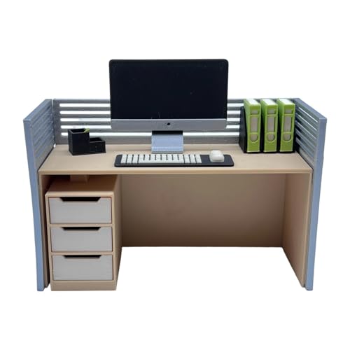 Milageto Puppenhaus-Dekoration, Ornamente, Maßstab 1:12, Mini-Computertisch, Puppenhaus-, kleines Computermodell, Basteln, Büromöbel, Set A Milageto Puppenhaus-Dekoration, Ornamente, Maßstab 1:12, Mini-Computertisch, Puppenhaus-, kleines Computermodell, Basteln, Büromöbel, Set A von Milageto
