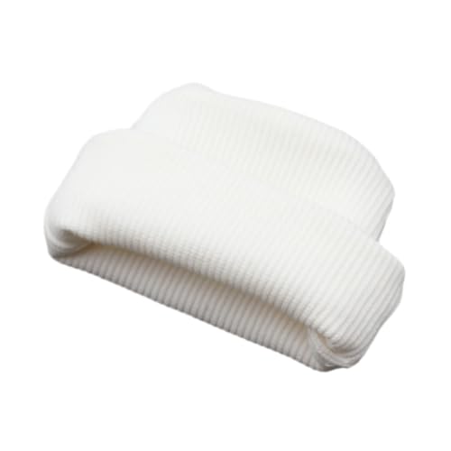 Milageto Puppenmütze, Miniaturmütze, handgefertigte Beanie für 6,7-Zoll-Puppen, Ankleiden, Neujahrsgeschenke, Weiß von Milageto