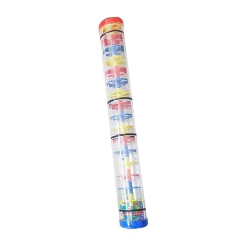 Milageto Rainmaker-Spielzeug, Baby-Regenstab, Aktivitätszentrum, Hand-Auge-Koordination, Perlen-Regentropfen, Regengeräusch, für Jungen und Mädchen ab 12, 40cm von Milageto